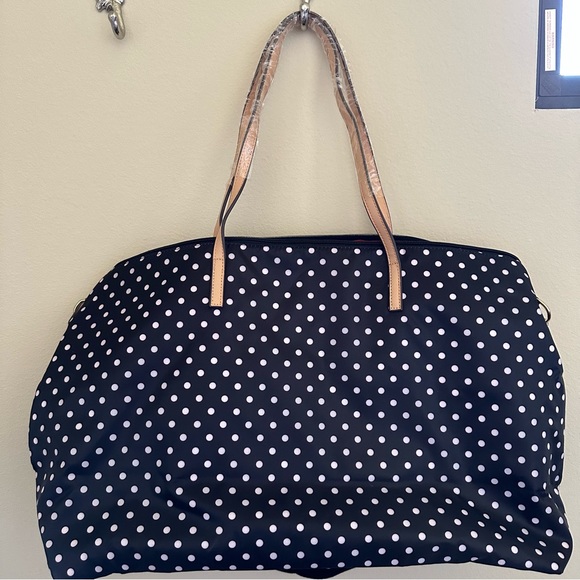Perfumania black & white polka dot tote bag NWOT - Picture 4 of 5